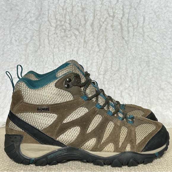 Merrell Womens Brown/Tan Select Dry Leather/Textile Hiking Outdoor Boots SZ 7.5 - Picture 1 of 11